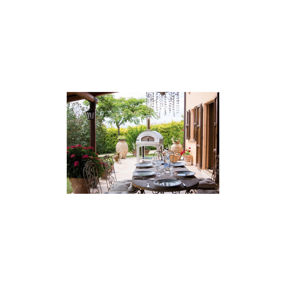 PROMO Pizzaoven Antraciet 60x60 - 2 pizza's (trolley)